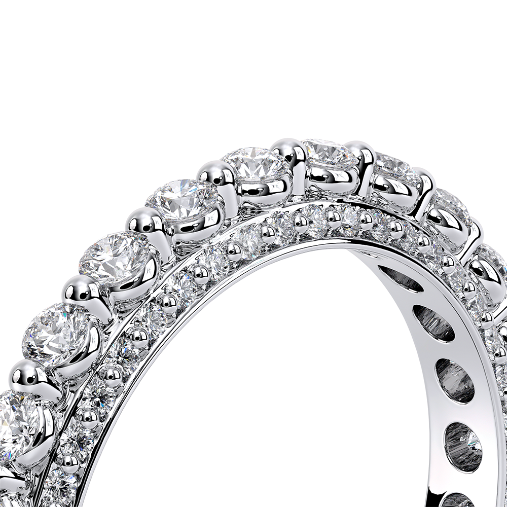 Modern Diamond Wedding Ring 18k White Gold - CTR-0488