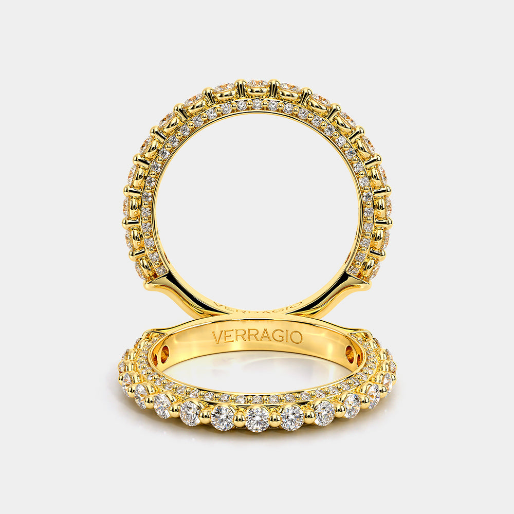 Modern Diamond Wedding Ring 14k Yellow Gold - CTR-0488