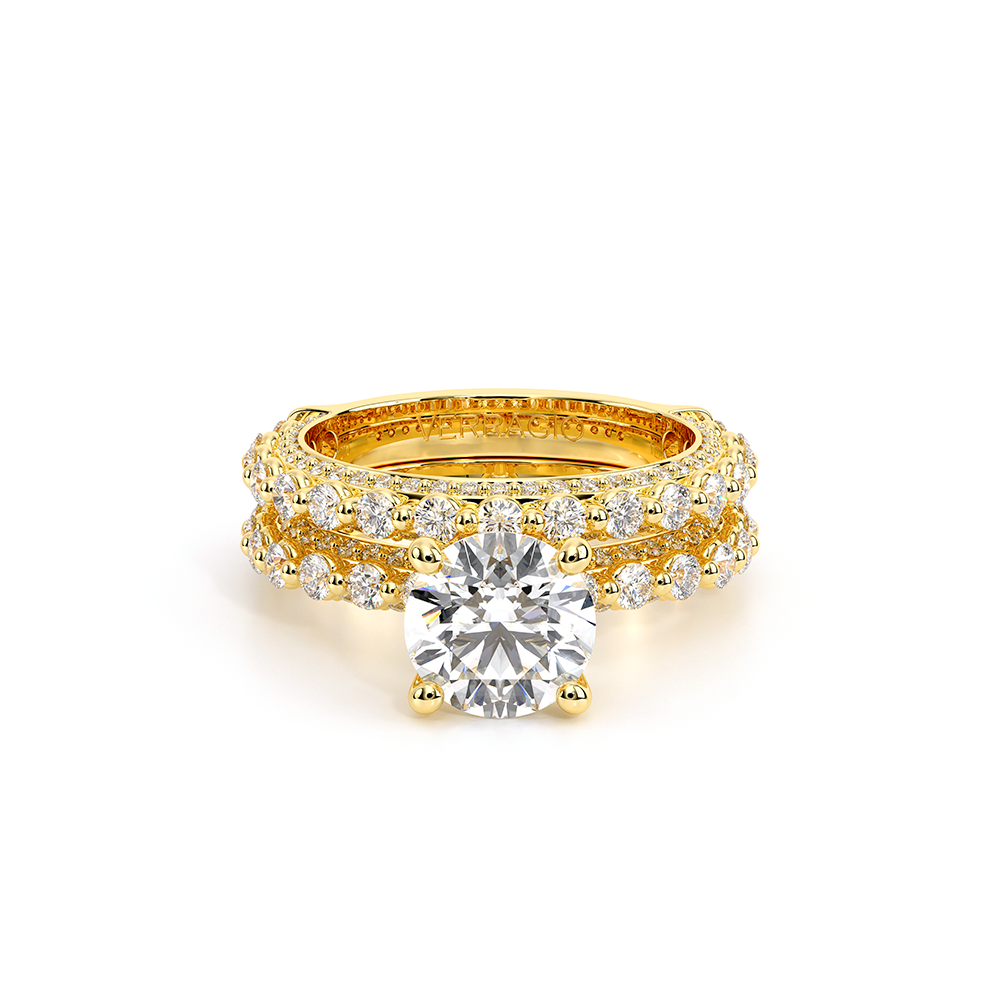 Modern Diamond Wedding Ring 18k Yellow Gold - CTR-0488