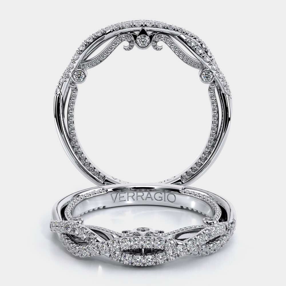 Vintage Diamond Accent Wedding Ring Platinum - INS-7060