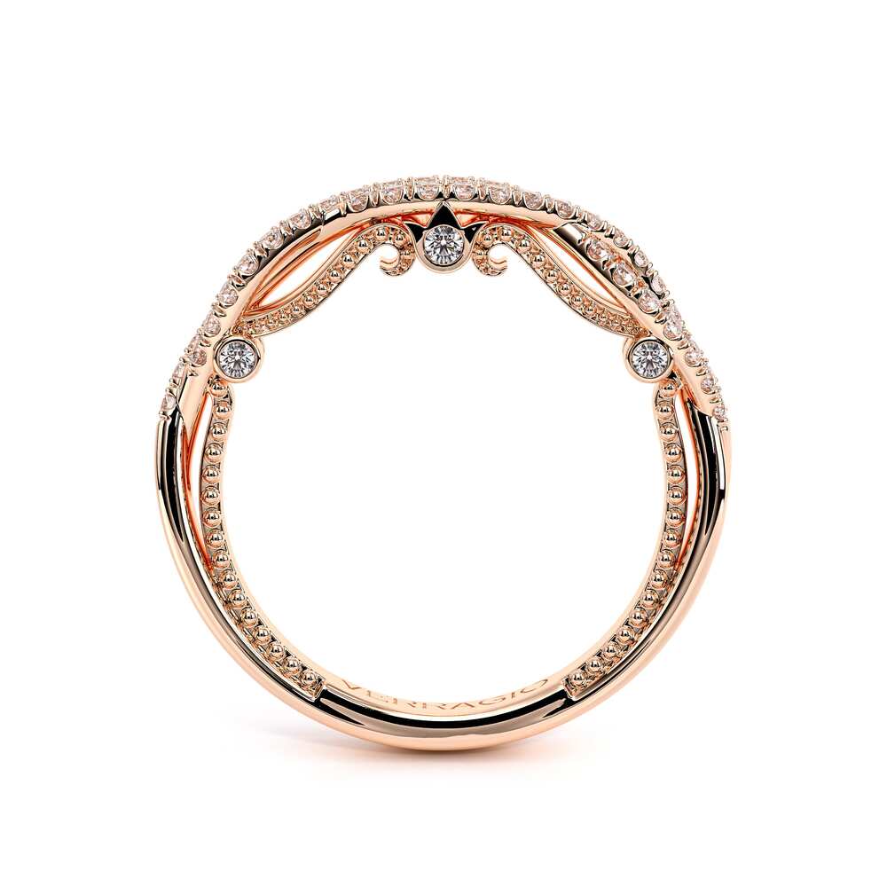 Vintage Diamond Accent Wedding Ring 18k Rose Gold - INS-7060