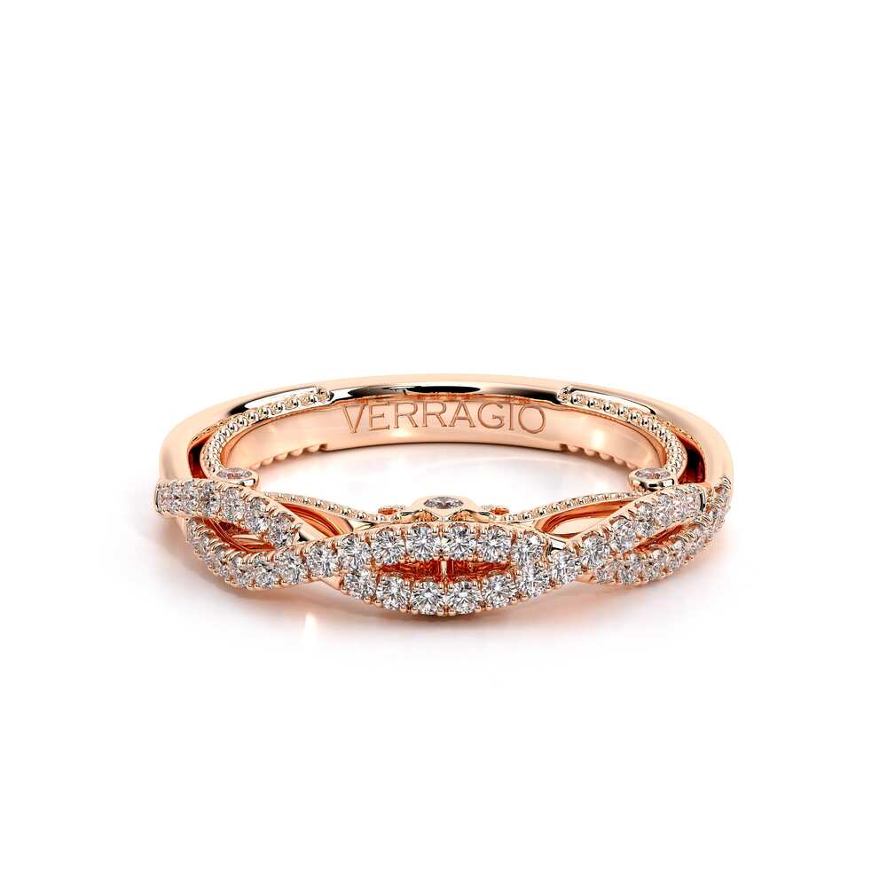 Vintage Diamond Accent Wedding Ring 18k Rose Gold - INS-7060