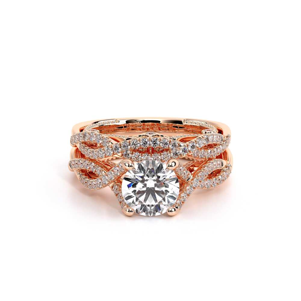 Vintage Diamond Accent Wedding Ring 18k Rose Gold - INS-7060