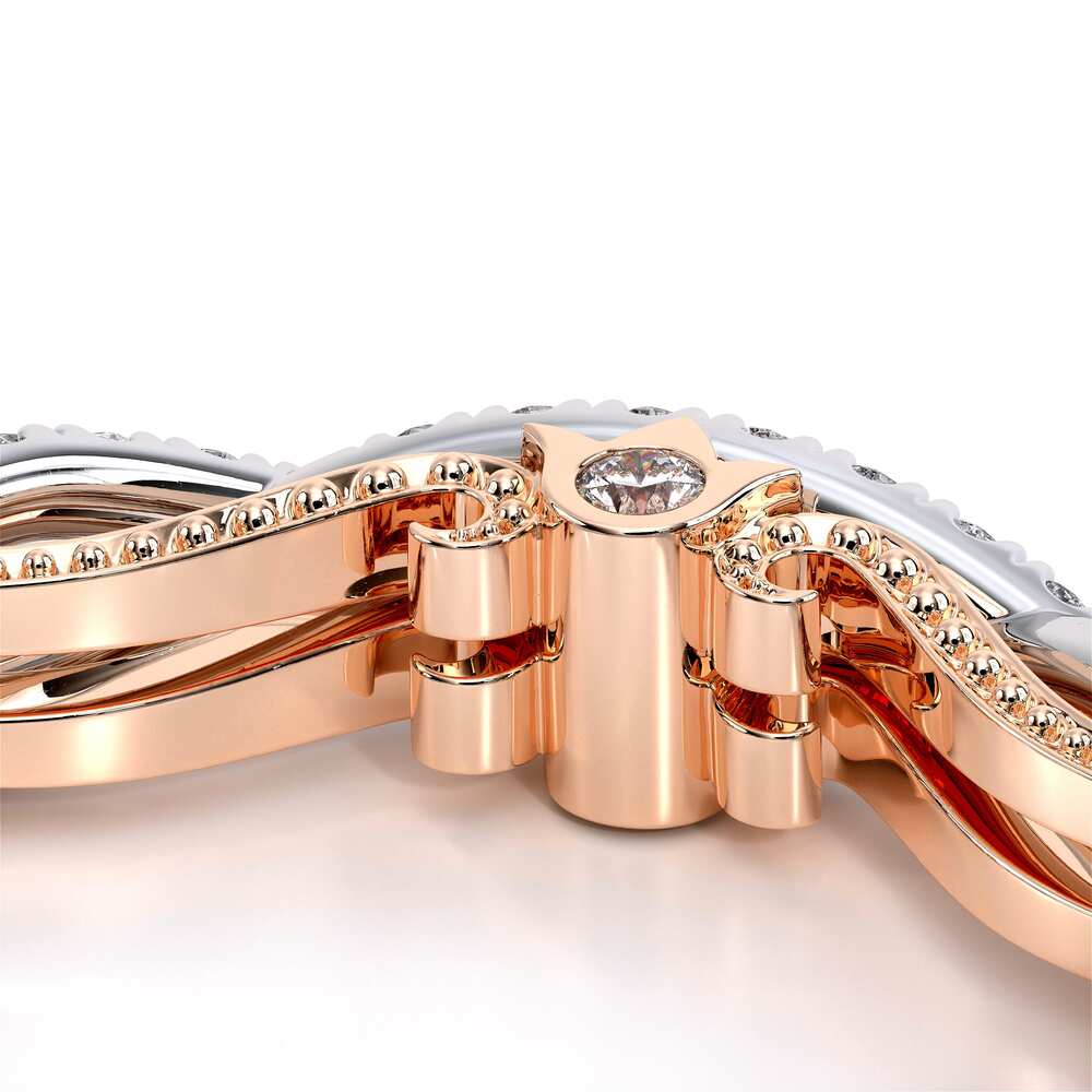 Vintage Diamond Accent Wedding Ring 18k White/Rose Gold - INS-7060