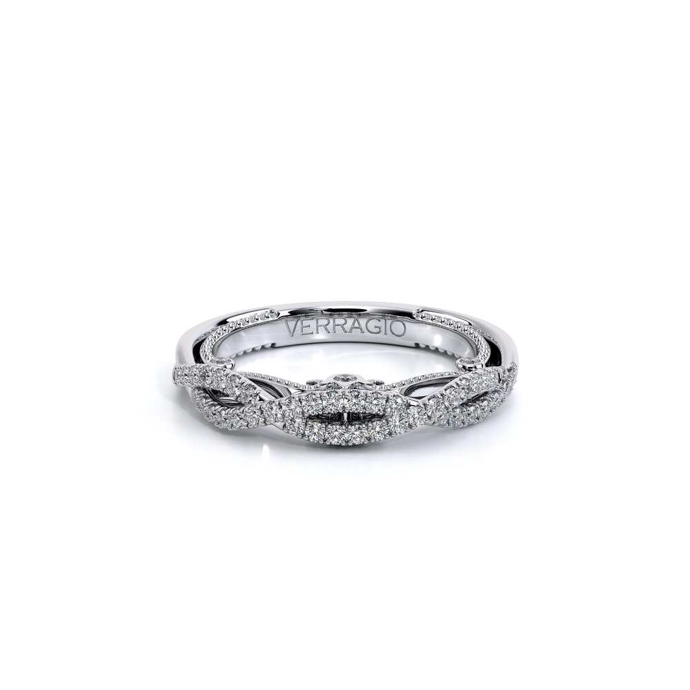 Vintage Diamond Accent Wedding Ring 18k White Gold - INS-7060