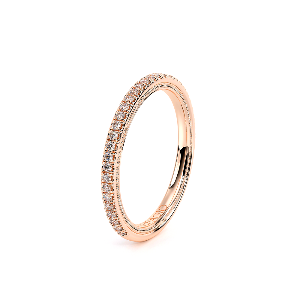 Classic Pavé Diamond Wedding Ring 14k Rose Gold - TR-120
