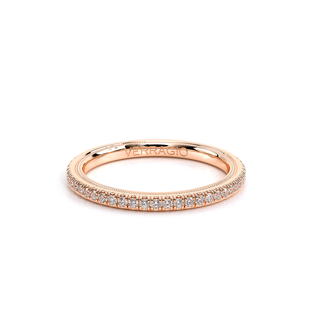 Classic Pavé Diamond Wedding Ring 18k Rose Gold - TR-120