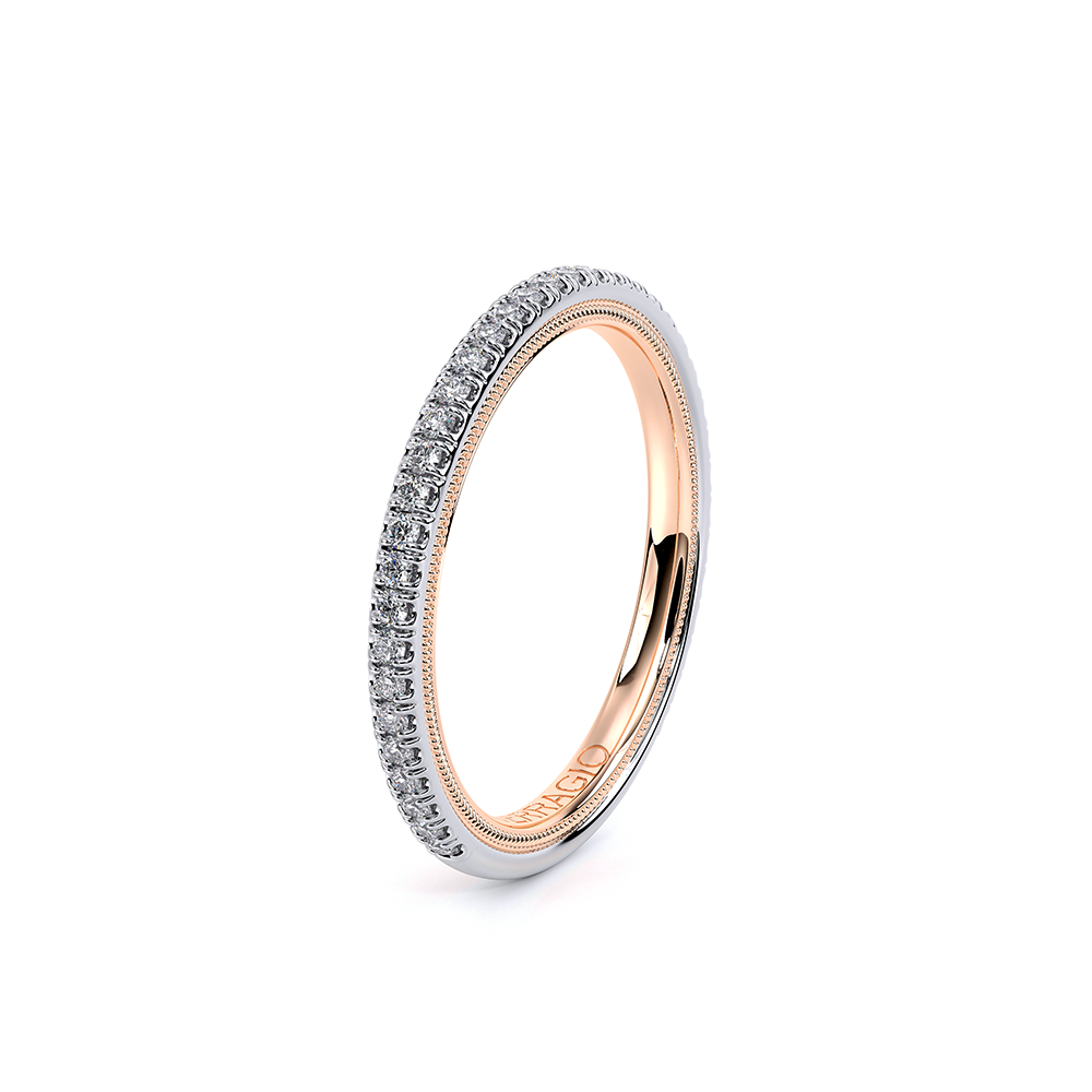 Classic Pavé Diamond Wedding Ring 14k White/Rose Gold - TR-120