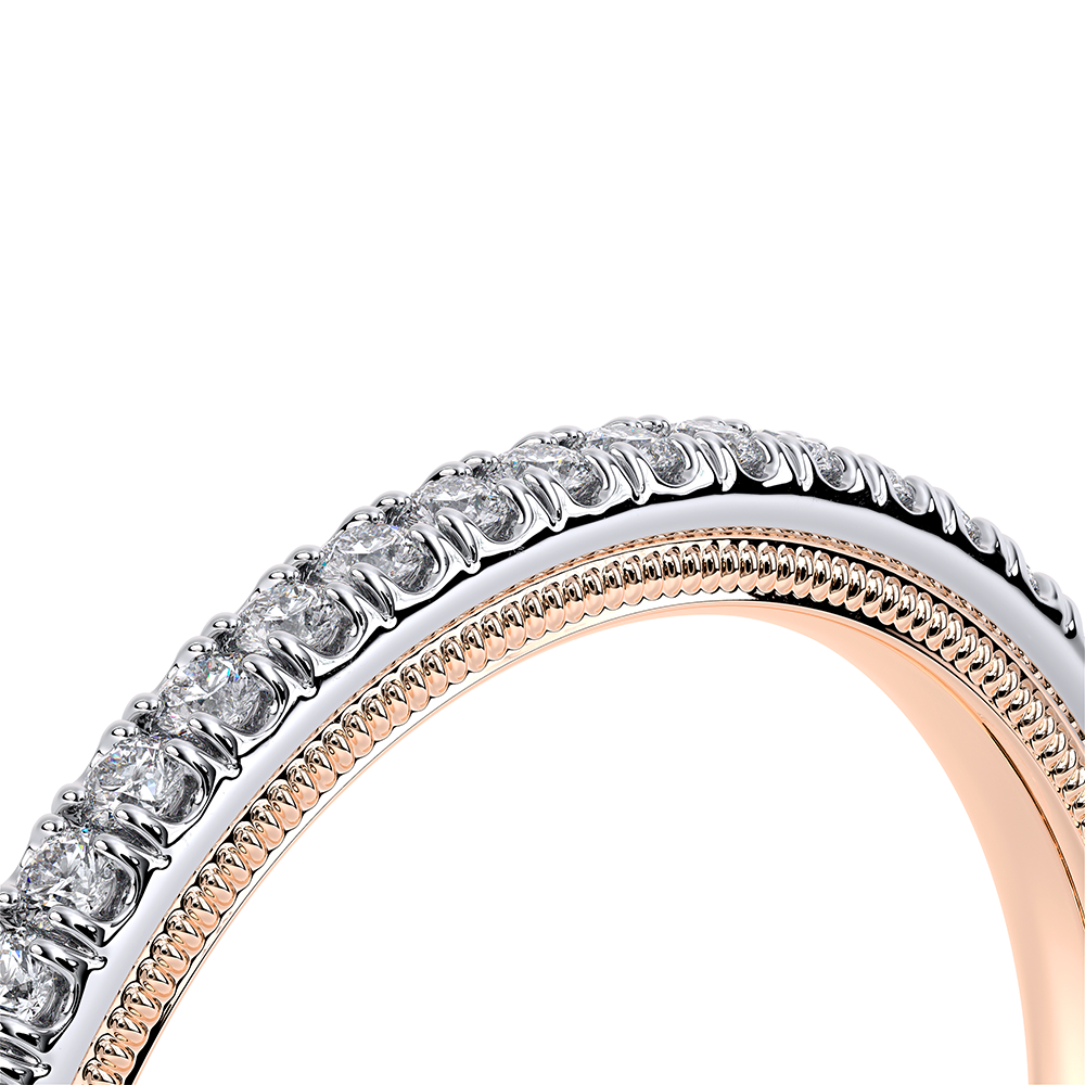 Classic Pavé Diamond Wedding Ring 14k White/Rose Gold - TR-120