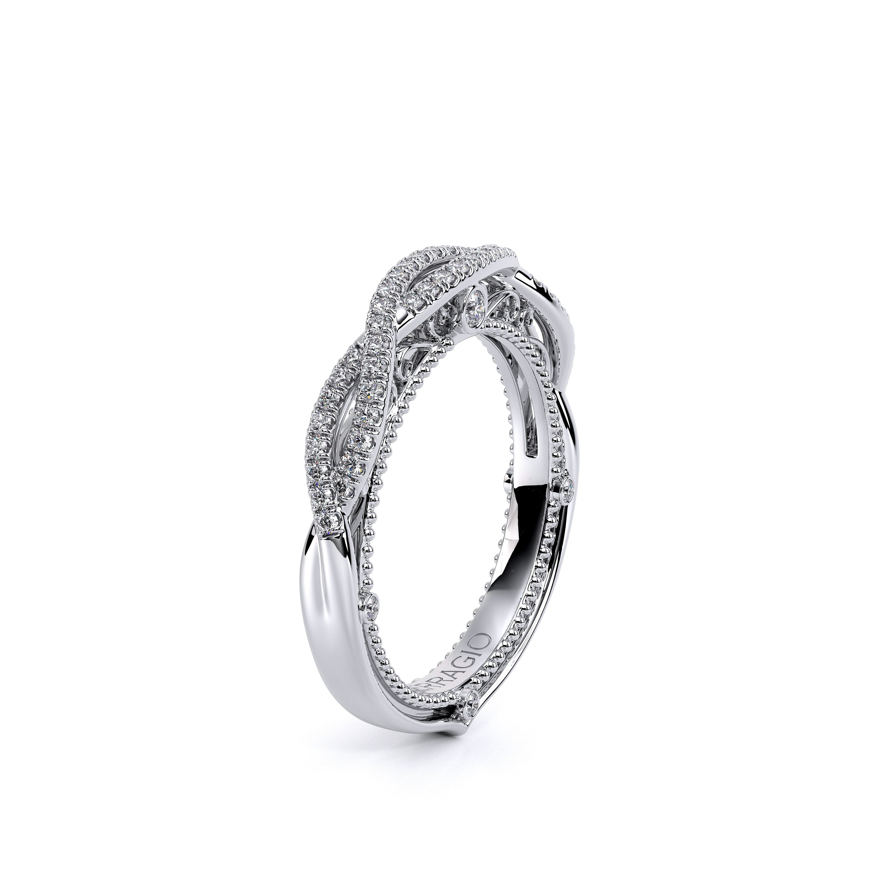 Vintage Twist Diamond Wedding Ring Platinum - VEN-5003