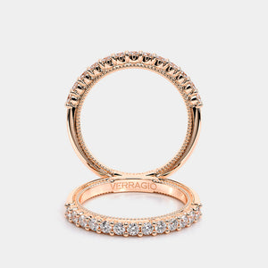 Diamond Wedding Ring 14k Rose Gold - VEN-5084