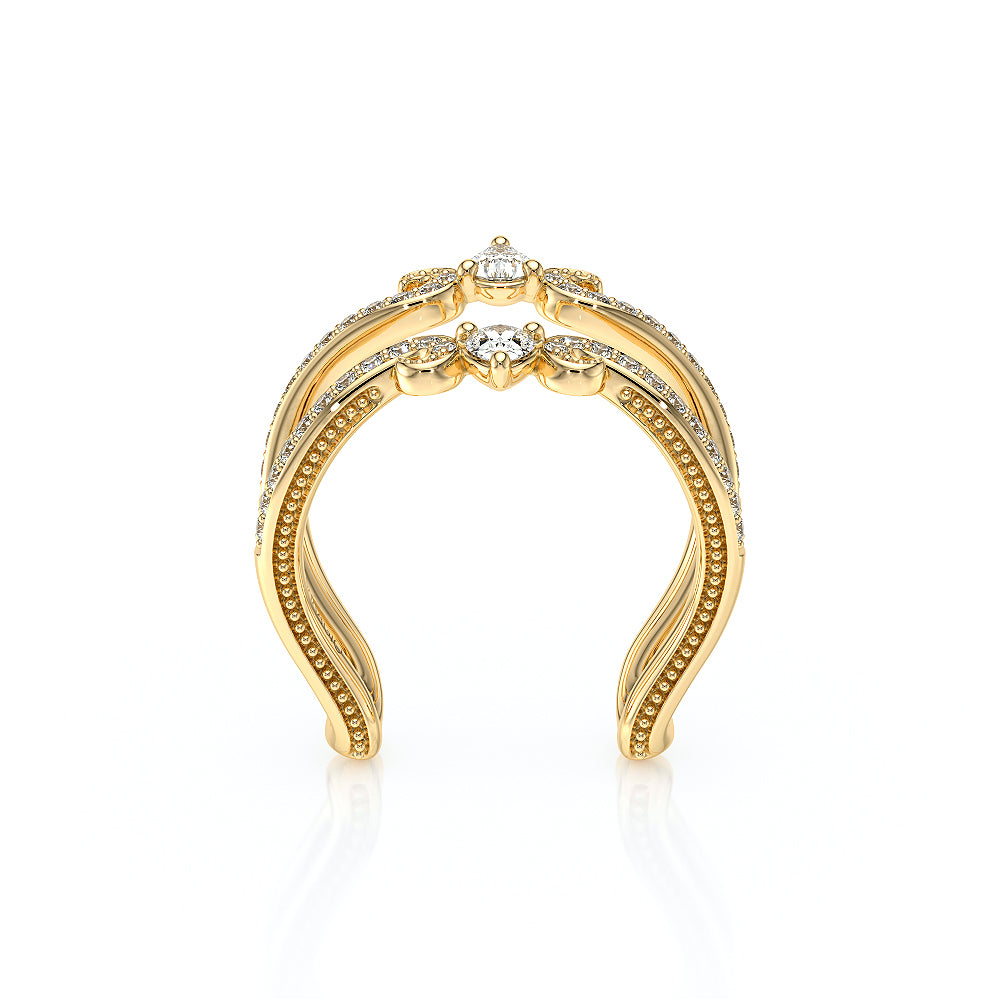 Diamond Wedding Ring Embellisher 18k Yellow Gold - VNG-2040