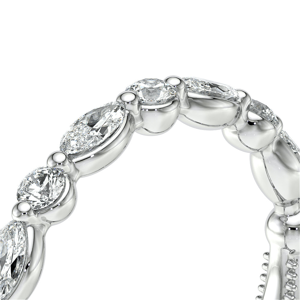 Vintage Diamond Wedding Ring 14k White Gold - VNG-2202