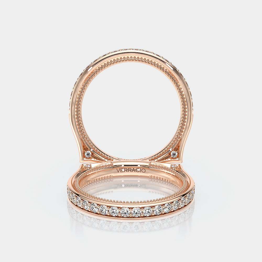 Channel Set Diamond Wedding Ring 14k Rose Gold - VNG-2207