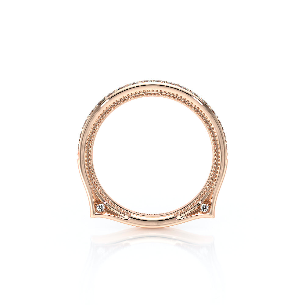 Channel Set Diamond Wedding Ring 18k Rose Gold - VNG-2207