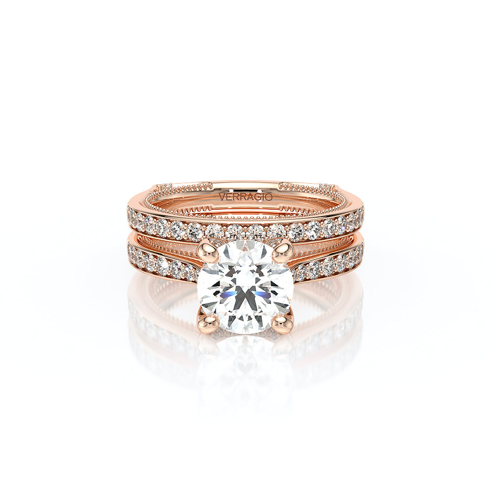 Channel Set Diamond Wedding Ring 18k Rose Gold - VNG-2207