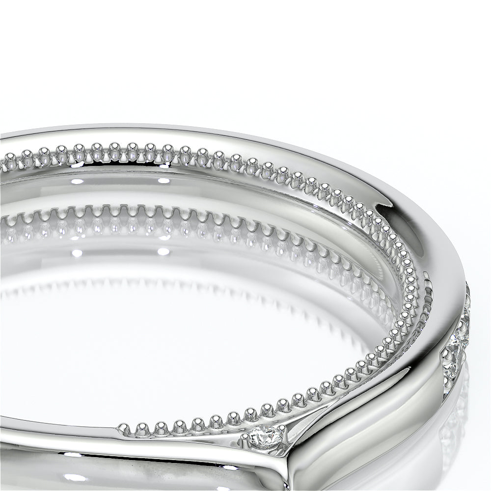 Channel Set Diamond Wedding Ring 18k White Gold - VNG-2207