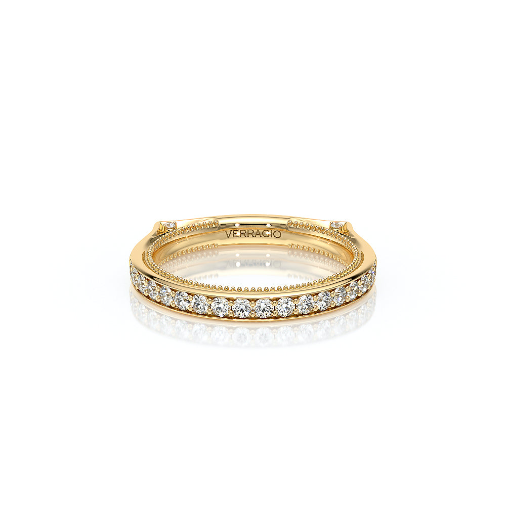 Channel Set Diamond Wedding Ring 14k Yellow Gold - VNG-2207