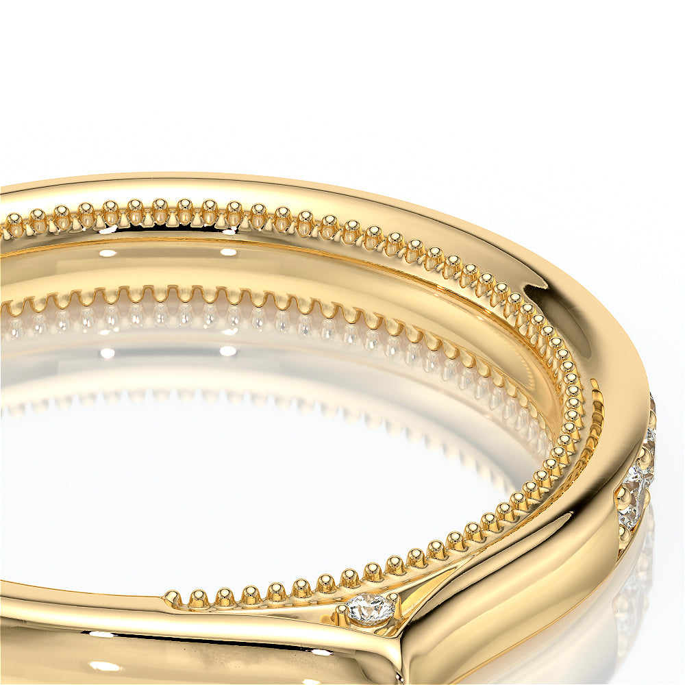 Channel Set Diamond Wedding Ring 14k Yellow Gold - VNG-2207