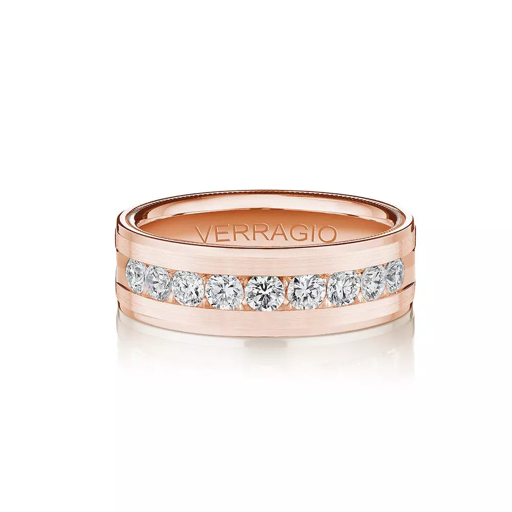 Modern Diamond Wedding Ring 14k Rose Gold - VWRD-7704