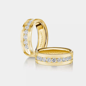Modern Diamond Wedding Ring 14k Yellow Gold - VWRD-7704