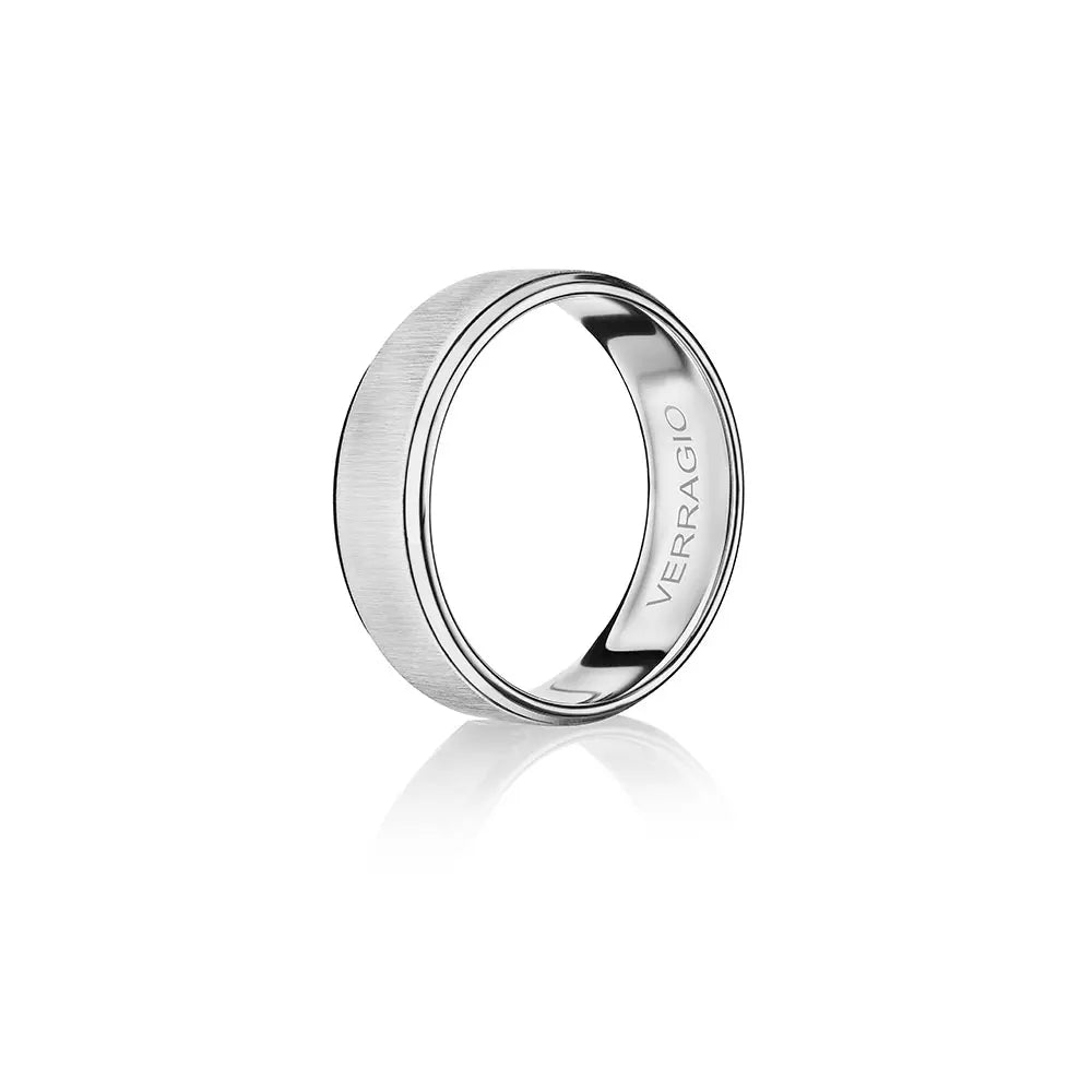 Modern Brushed Wedding Ring Platinum - VWS-207