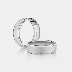 Modern Brushed Wedding Ring Platinum - VWS-207