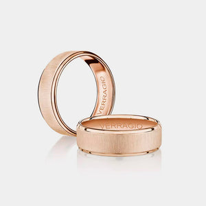 Modern Brushed Wedding Ring 14k Rose Gold - VWS-207
