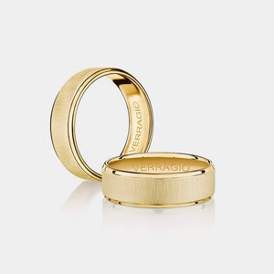 Modern Brushed Wedding Ring 18k Yellow Gold - VWS-207
