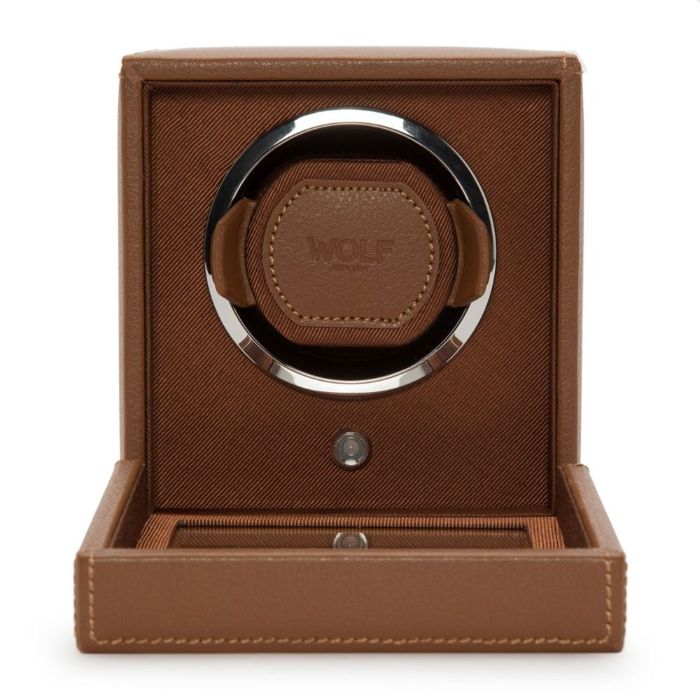 Cub Single Watch Winder - Cognac Vegan Leather AC/AA