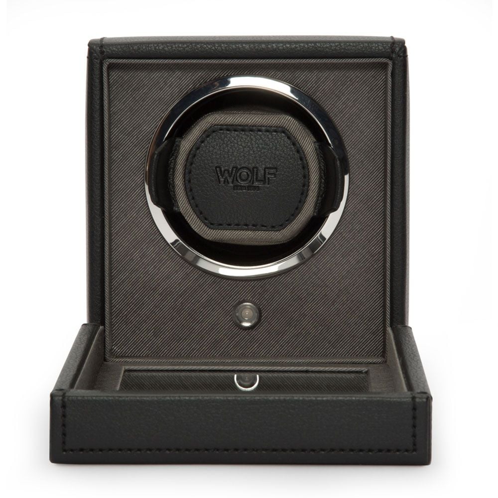 Cub Single Watch Winder - Black Vegan Leather