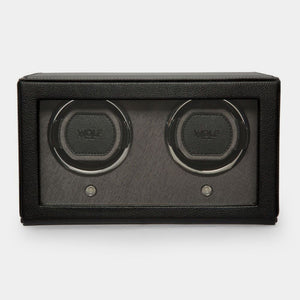 Cub Double Watch Winder - Black Vegan Leather