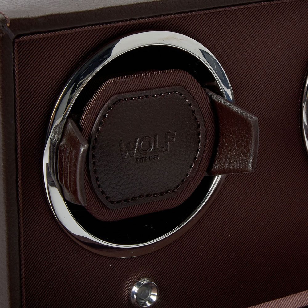 Cub Double Watch Winder - Brown Vegan Leather
