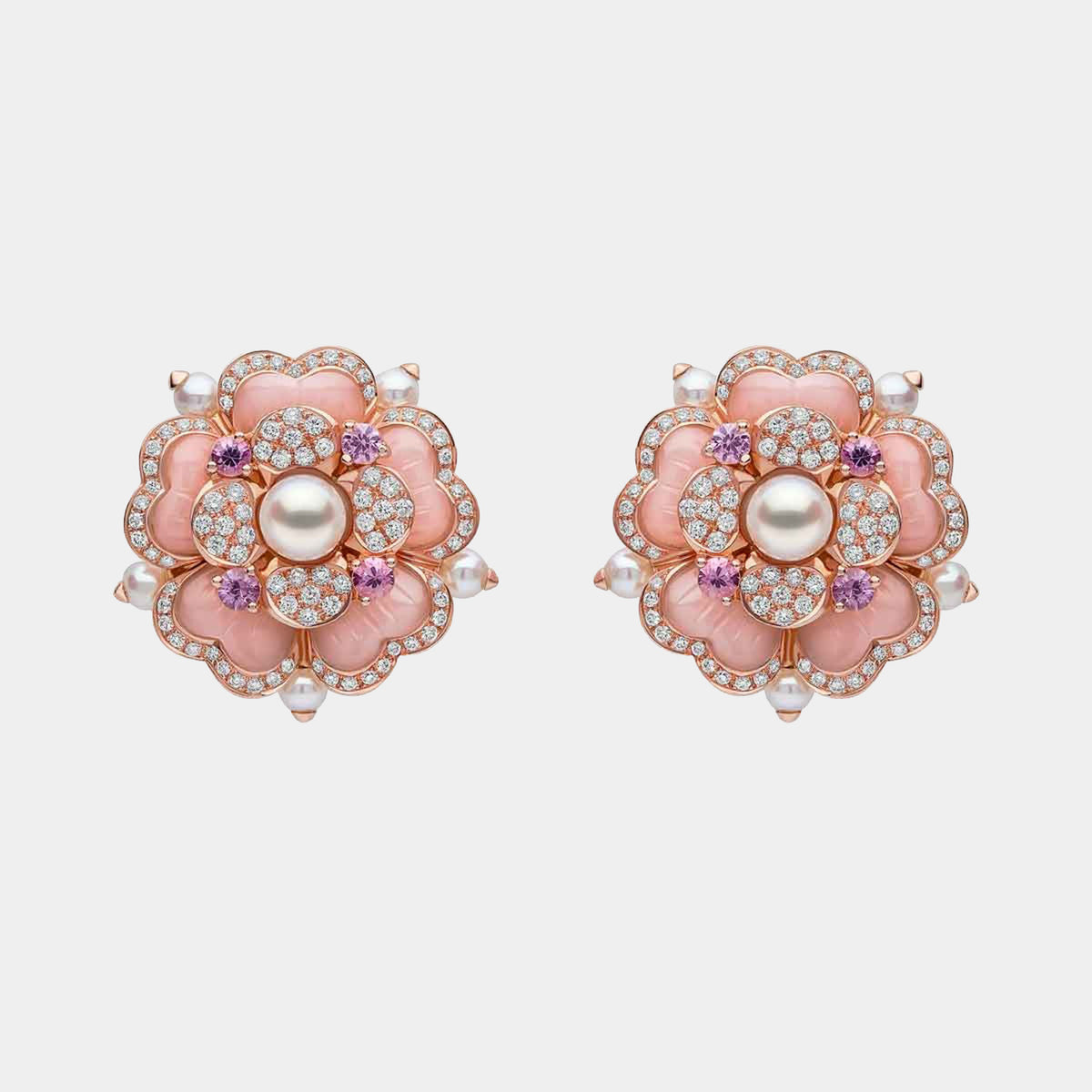 Cleopatra Freshwater Pearl, Diamond, Sapphire & Opal Earrings