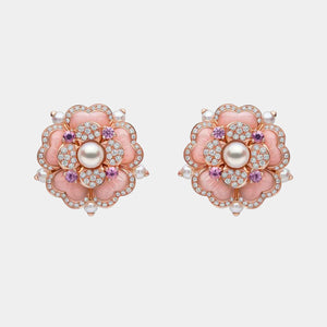 Cleopatra Freshwater Pearl, Diamond, Sapphire & Opal Earrings