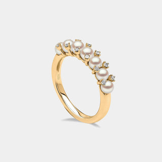 Eclipse Pearl and Diamond Starlit Ring in 18K Yellow Gold