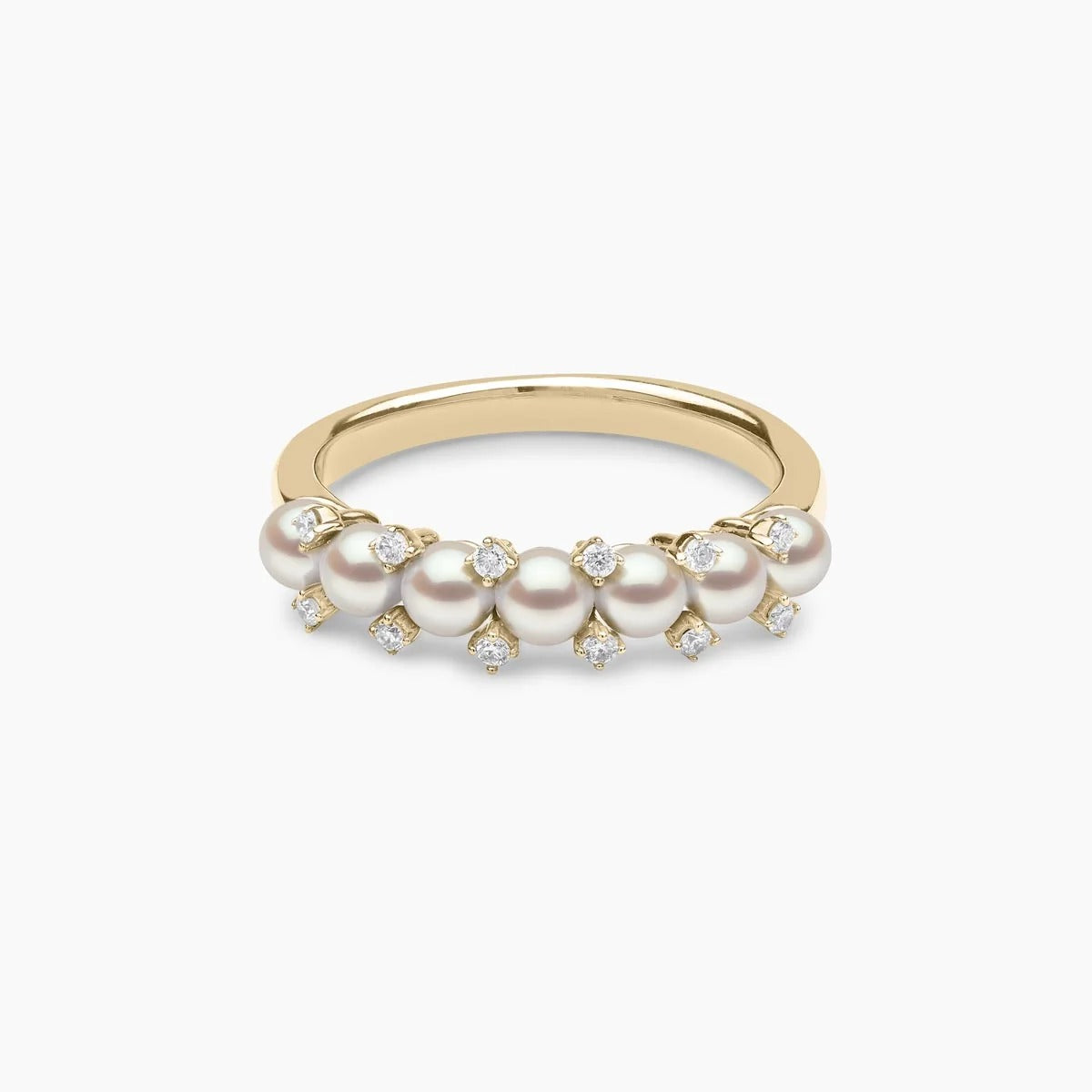 Eclipse Pearl and Diamond Starlit Ring in 18K Yellow Gold