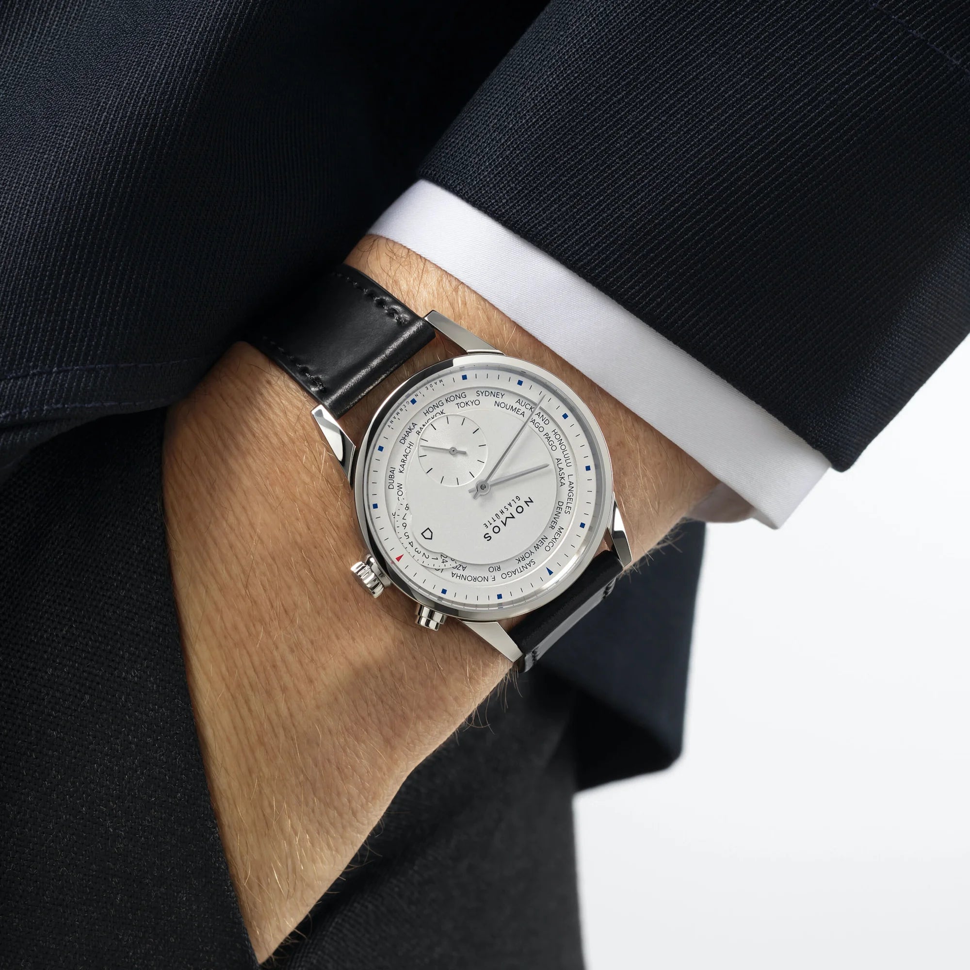 Zürich Worldtimer 40mm - White Dial on Strap