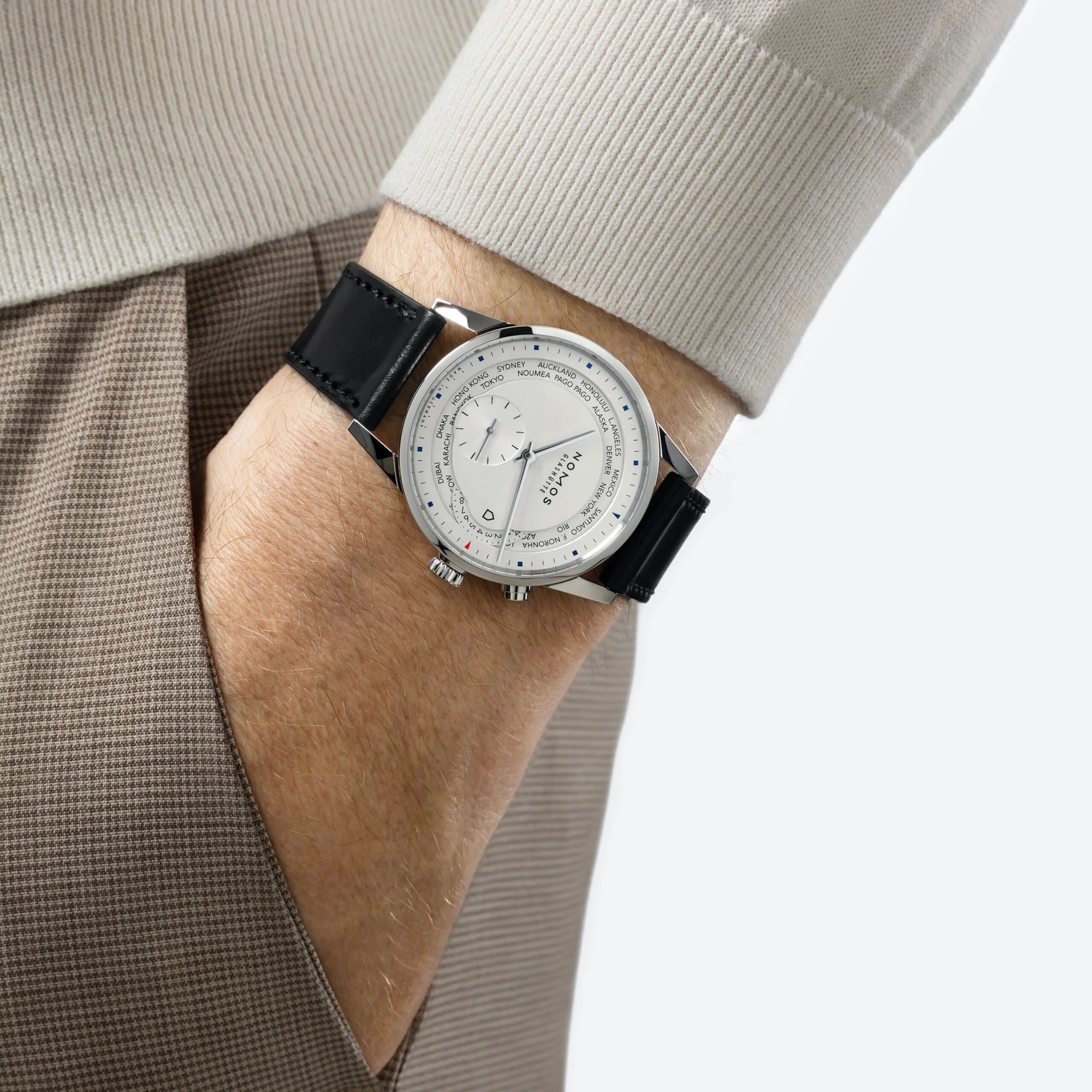 Zürich Worldtimer 40mm - White Dial on Strap