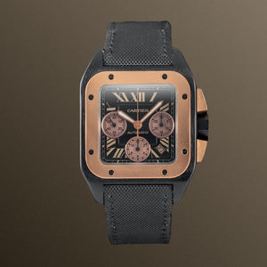 Two-Tone Cartier Santos 100 XL Black Dial - W2020004
