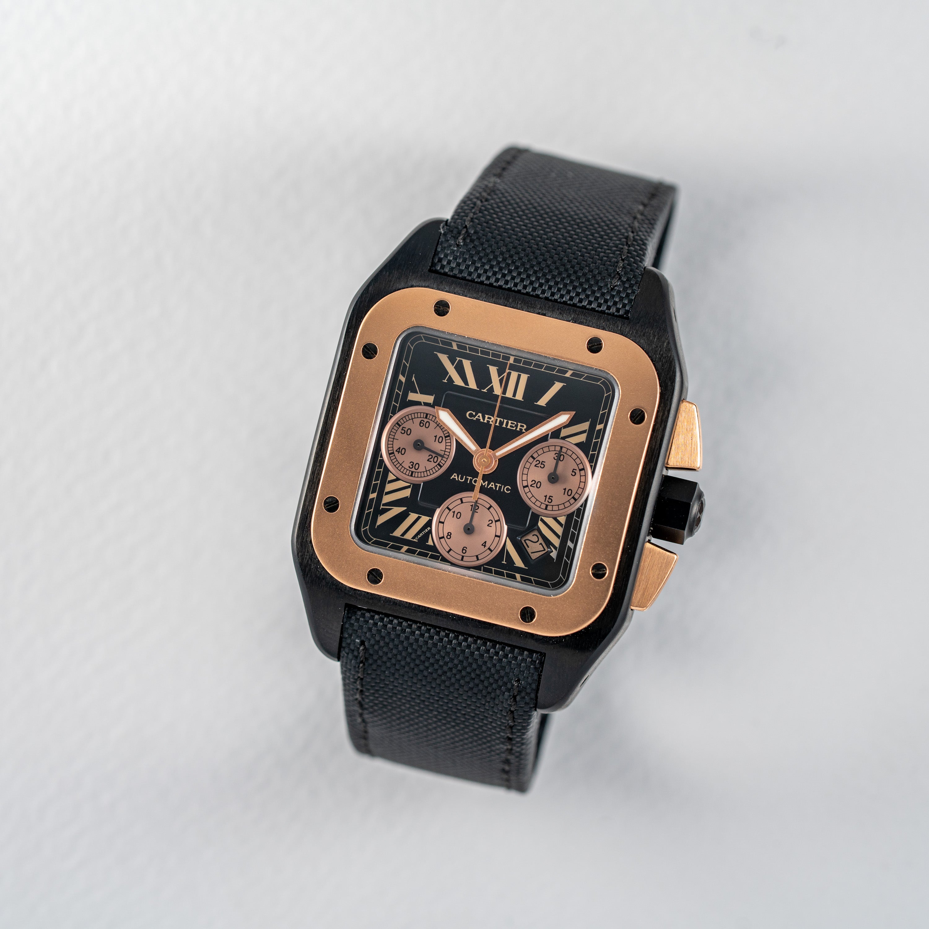 Two-Tone Cartier Santos 100 XL Black Dial - W2020004