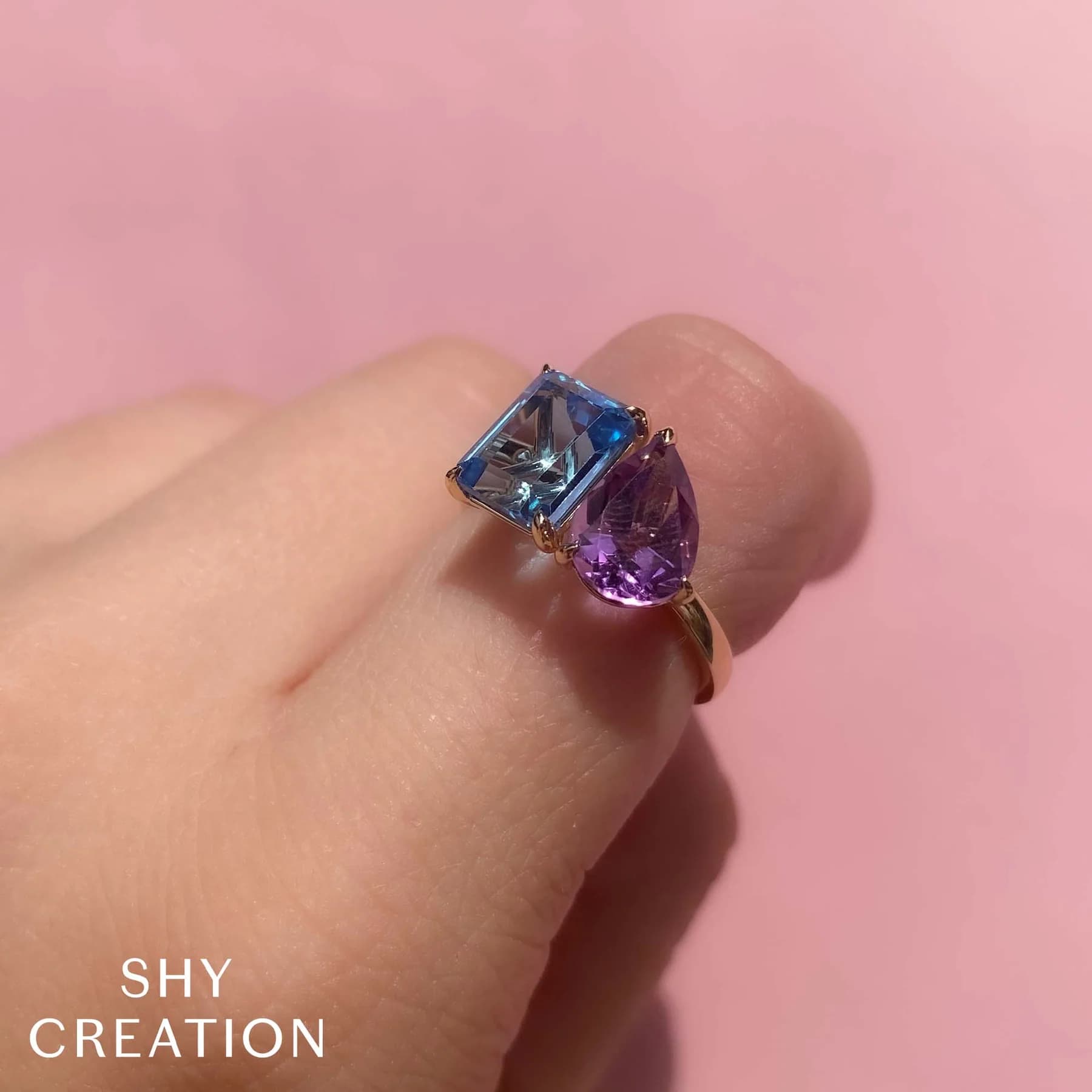 Amethyst & Blue Topaz Ring
