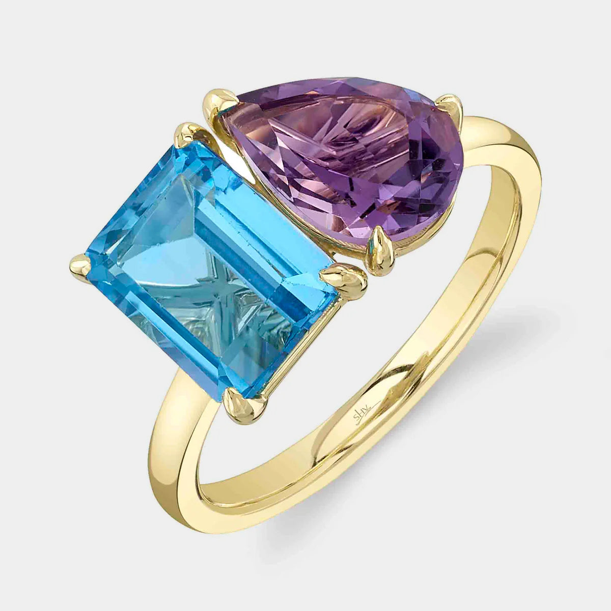 Amethyst & Blue Topaz Ring