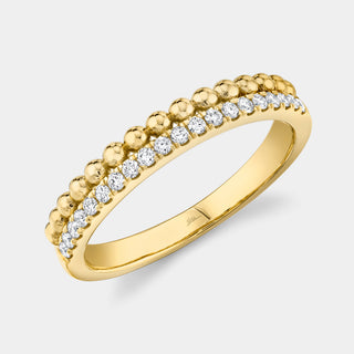 Gold Beaded Diamond Band