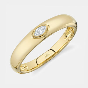Bailey Yellow Gold Bezel Set Marquise Diamond Fashion Ring