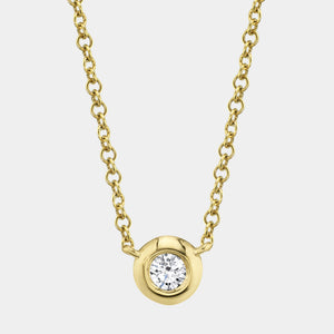 Bailey Yellow Gold Diamond Bezel Necklace
