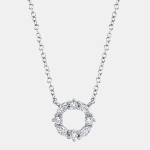 Colette White Gold Marquise Diamond Circle Necklace