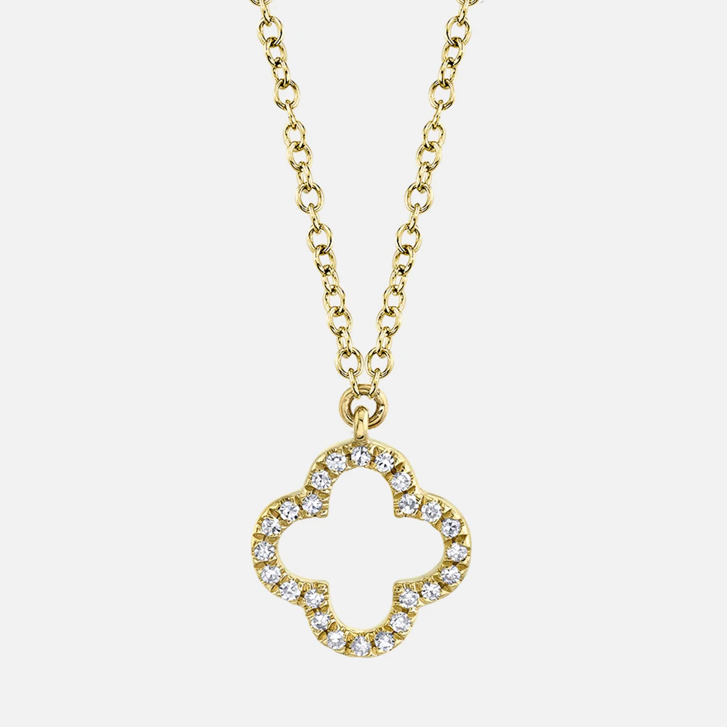 Kate Diamond Clover Yellow Gold Necklace