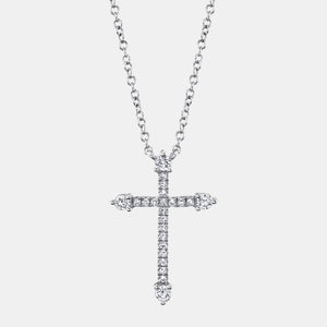 Kate White Gold Diamond Cross Necklace