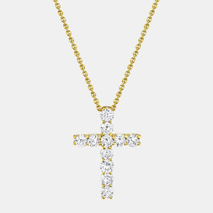 Kate Yellow Gold Diamond Cross Necklace